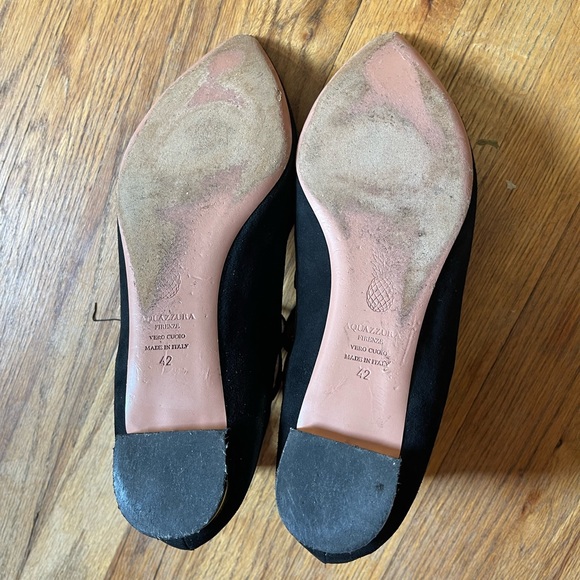 Aquazzura Belgravia black lace up flats sz 42 - Picture 9 of 9